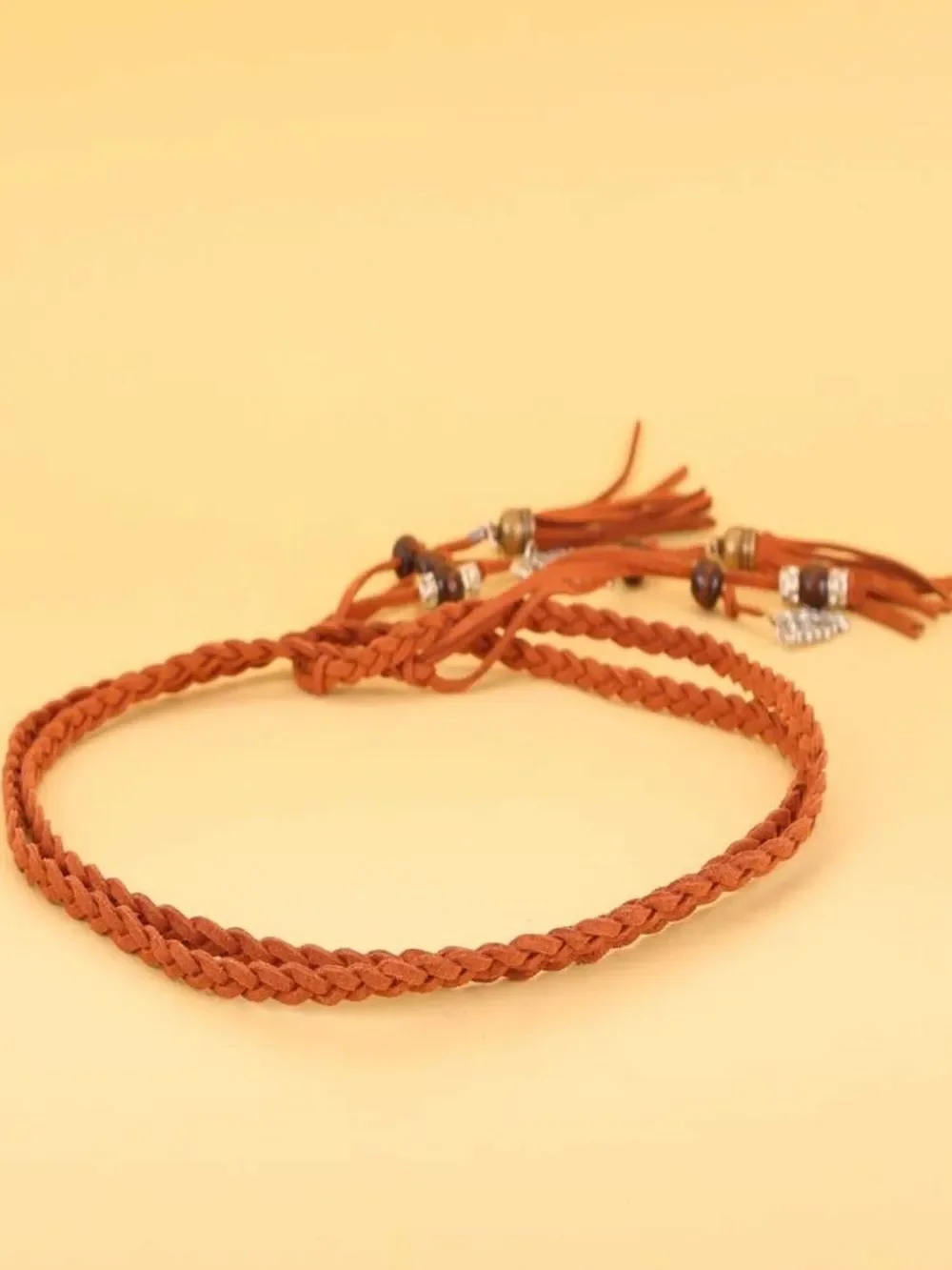 Braided Suede Tassel Belt S1421